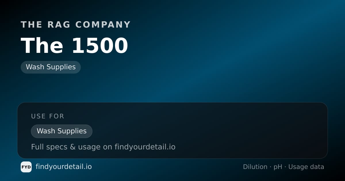 The Rag Company The 1500 dilution ratio and pH specification chart