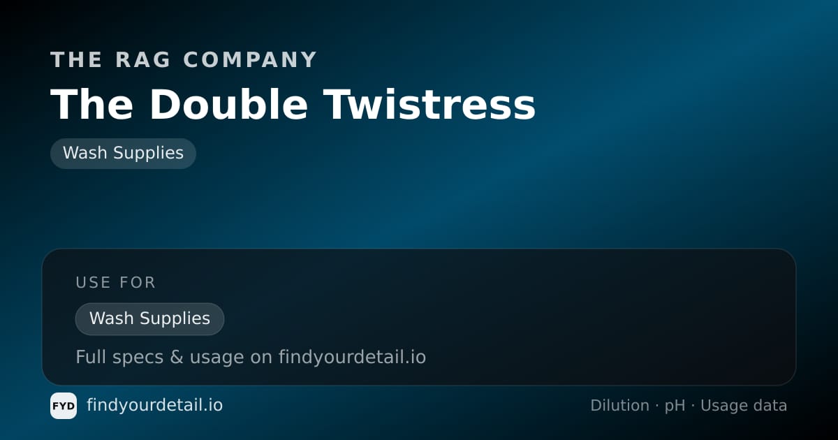 The Rag Company The Double Twistress dilution ratio and pH specification chart