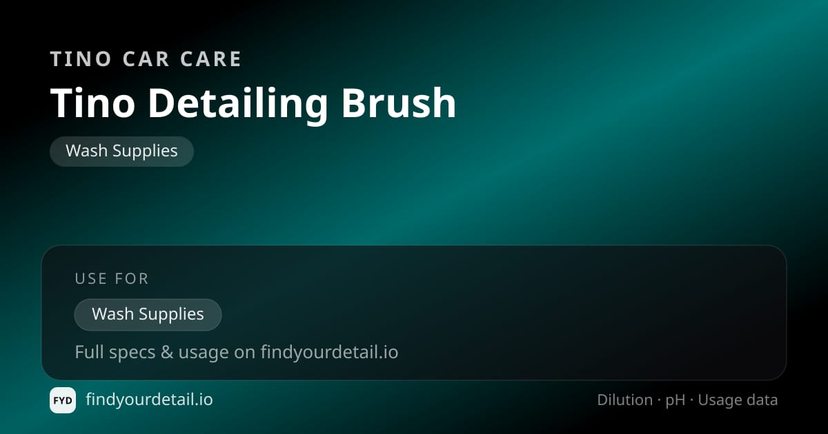 Tino Car Care 티노 디테일링 브러시 희석비 pH 스펙 카드