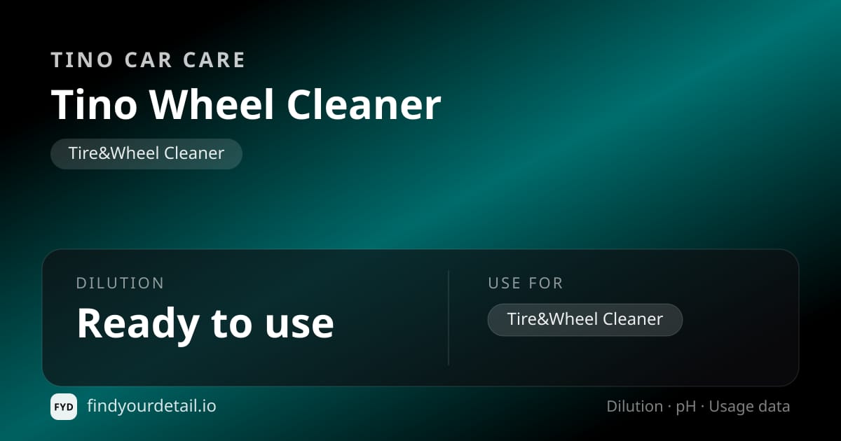 Tino Car Care 티노 휠 클리너 희석비 pH 스펙 카드